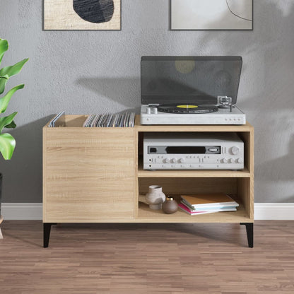 Platenkast 84,5X38X48 Cm Bewerkt Hout Kleurig 84.5 x 38 x 48 cm Sonoma eiken