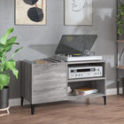 Platenkast 84,5x38x48 cm bewerkt hout grijs