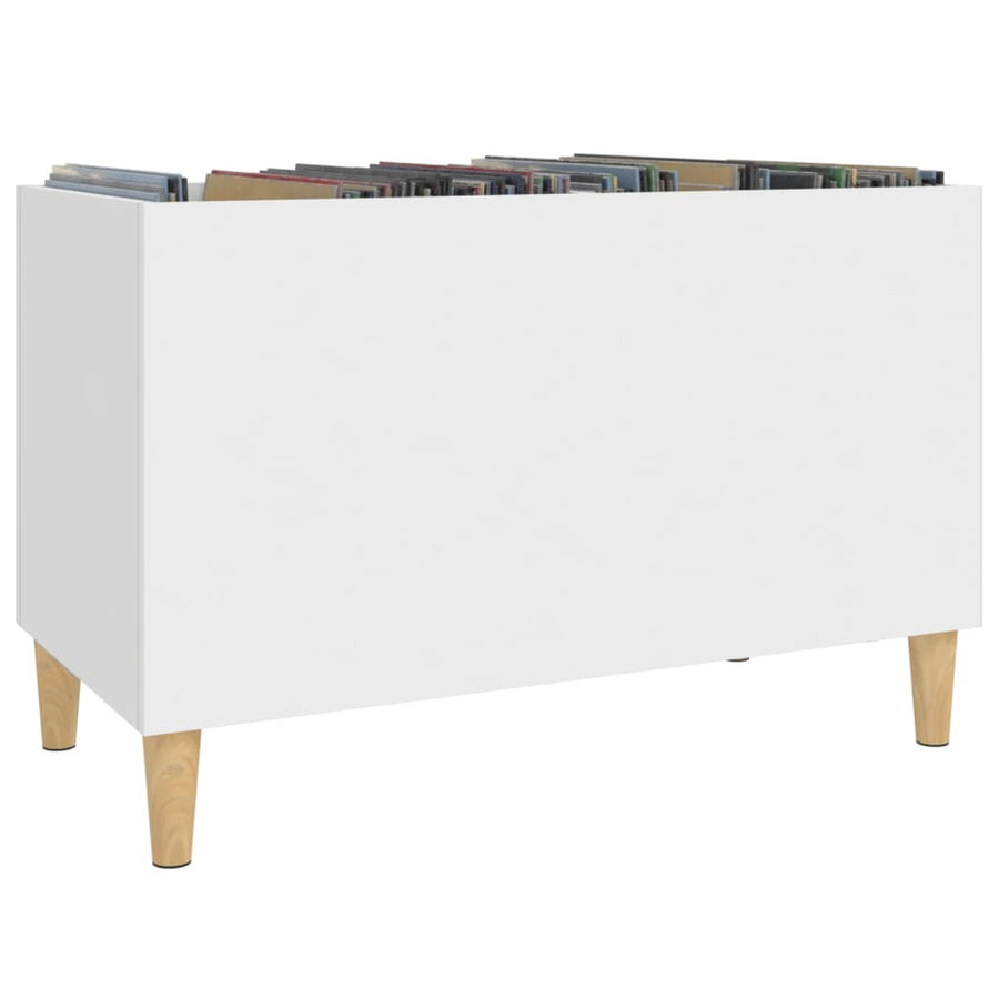 Platenkast 74,5X38X48 Cm Bewerkt Hout Wit