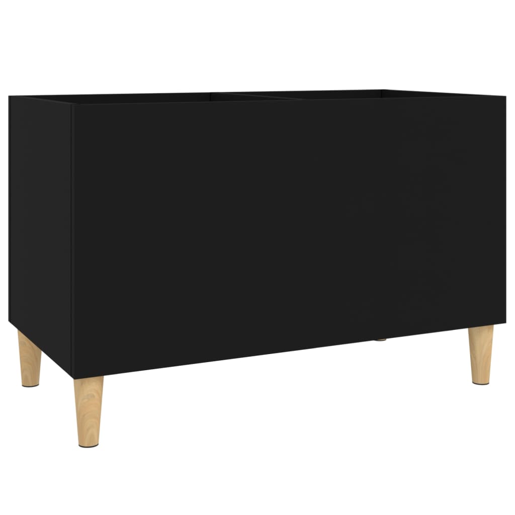 Platenkast 74,5X38X48 Cm Bewerkt Hout Zwart