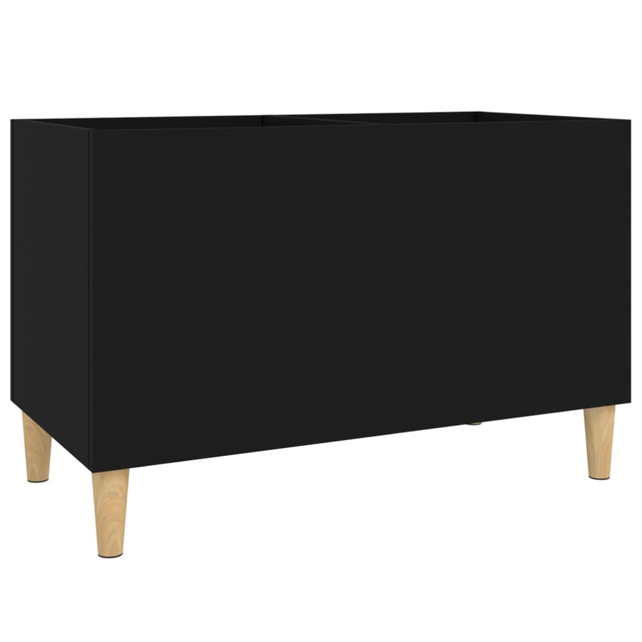 Platenkast 74,5X38X48 Cm Bewerkt Hout Zwart