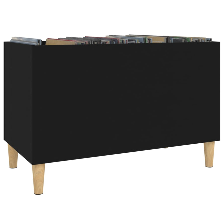 Platenkast 74,5X38X48 Cm Bewerkt Hout Zwart