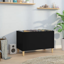 Platenkast 74,5X38X48 Cm Bewerkt Hout Zwart