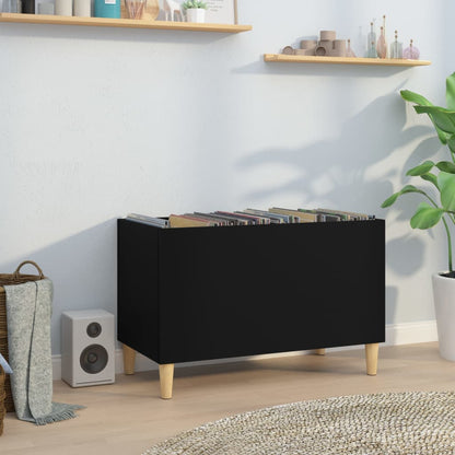 Platenkast 74,5X38X48 Cm Bewerkt Hout Zwart