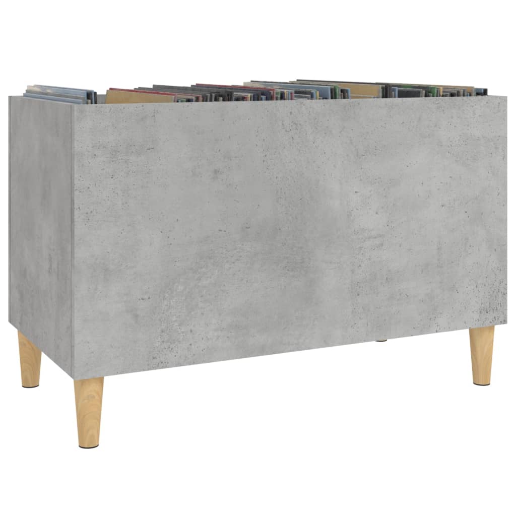 Platenkast 74,5X38X48 Cm Bewerkt Hout Betongrijs