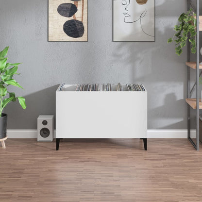 Platenkast 74,5X38X48 Cm Bewerkt Hout Wit