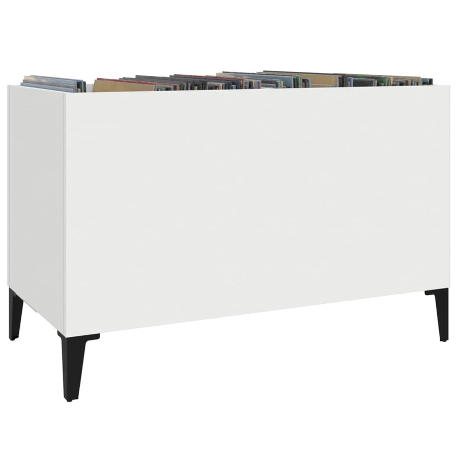 Platenkast 74,5X38X48 Cm Bewerkt Hout Wit