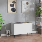 Record cabinet 74.5x38x48 cm carved wood white