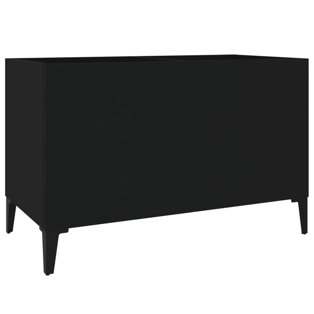 Platenkast 74,5X38X48 Cm Bewerkt Hout Zwart