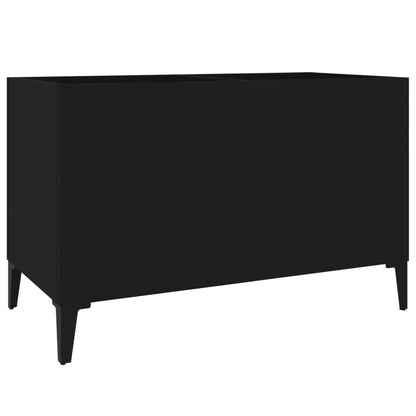 Platenkast 74,5X38X48 Cm Bewerkt Hout Zwart