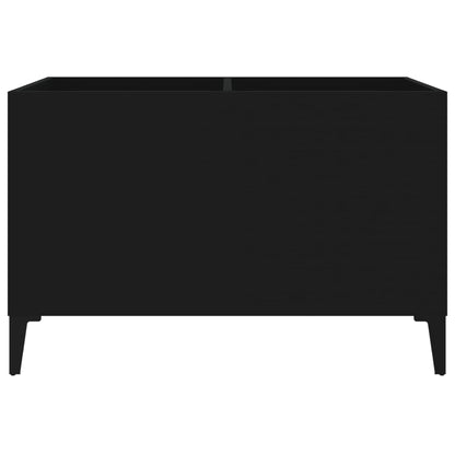 Platenkast 74,5X38X48 Cm Bewerkt Hout Zwart