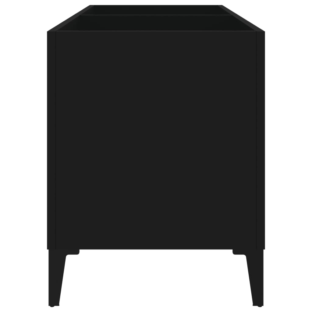 Platenkast 74,5X38X48 Cm Bewerkt Hout Zwart