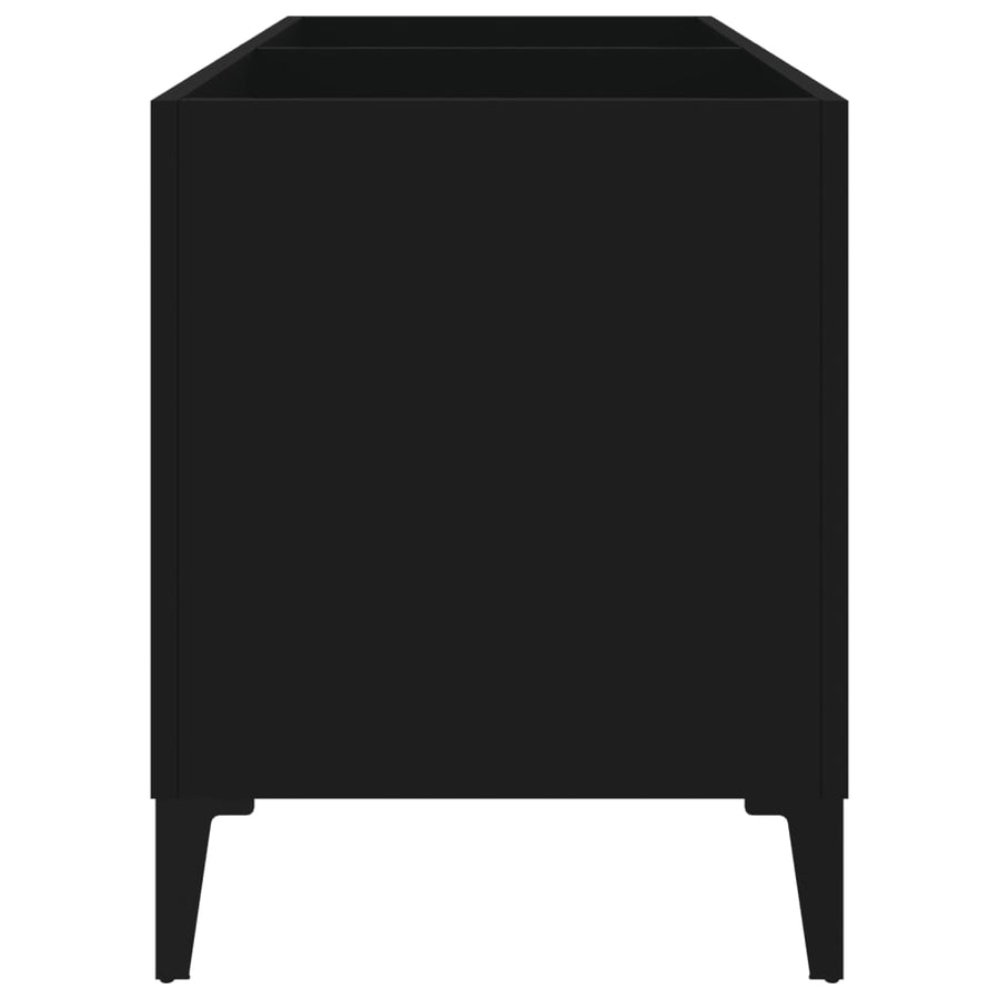 Platenkast 74,5X38X48 Cm Bewerkt Hout Zwart