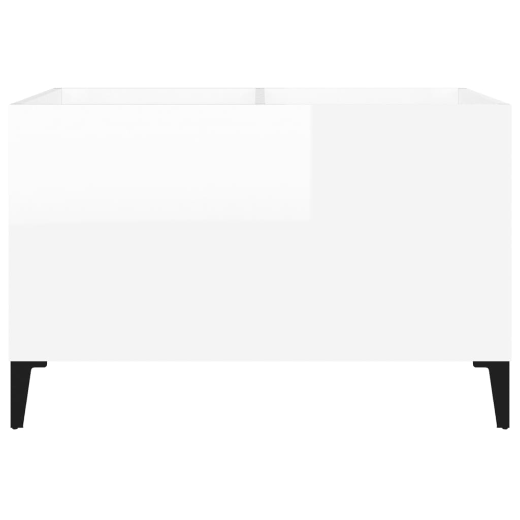 Platenkast 74,5X38X48 Cm Bewerkt Hout Hoogglans Wit