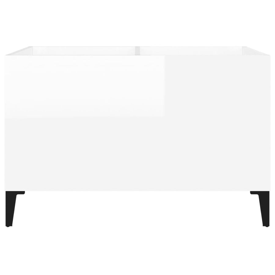 Platenkast 74,5X38X48 Cm Bewerkt Hout Hoogglans Wit