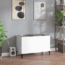 Platenkast 74,5X38X48 Cm Bewerkt Hout Hoogglans Wit
