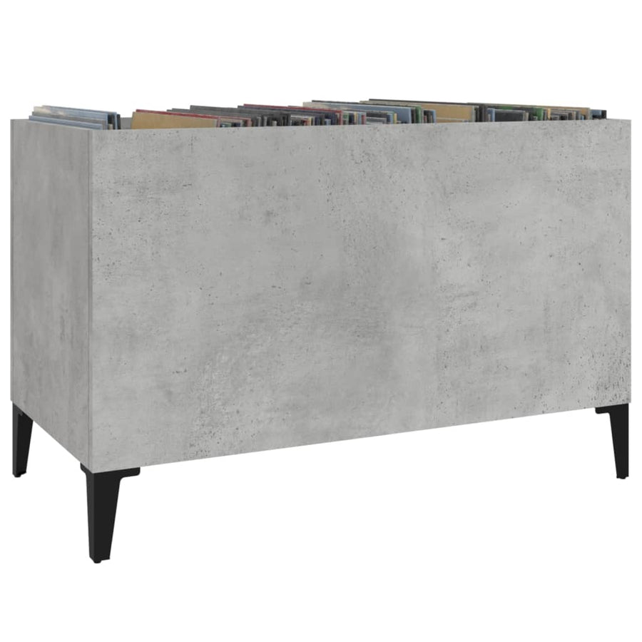 Platenkast 74,5X38X48 Cm Bewerkt Hout Betongrijs