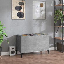 Platenkast 74,5X38X48 Cm Bewerkt Hout Betongrijs