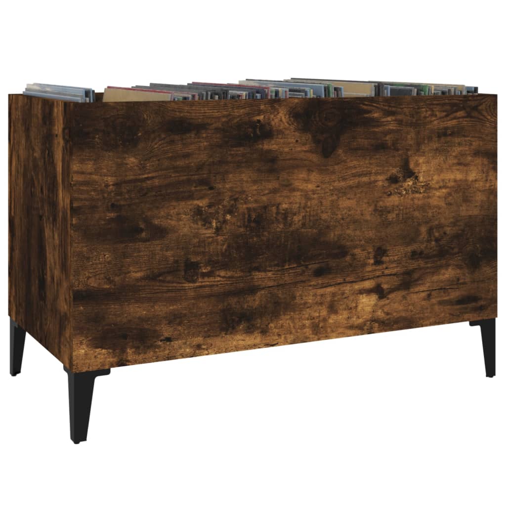 Platenkast 74,5X38X48 Cm Bewerkt Hout Gerookt Eikenkleurig