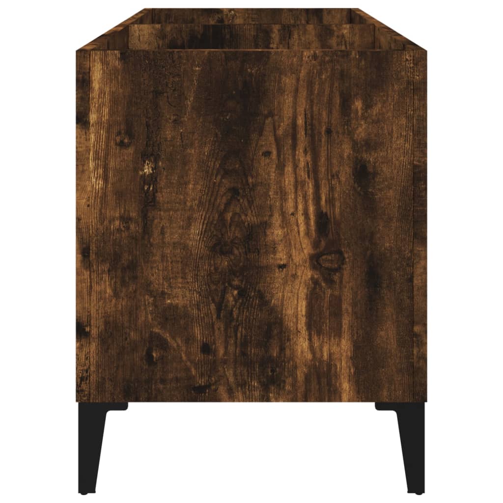 Platenkast 74,5X38X48 Cm Bewerkt Hout Gerookt Eikenkleurig