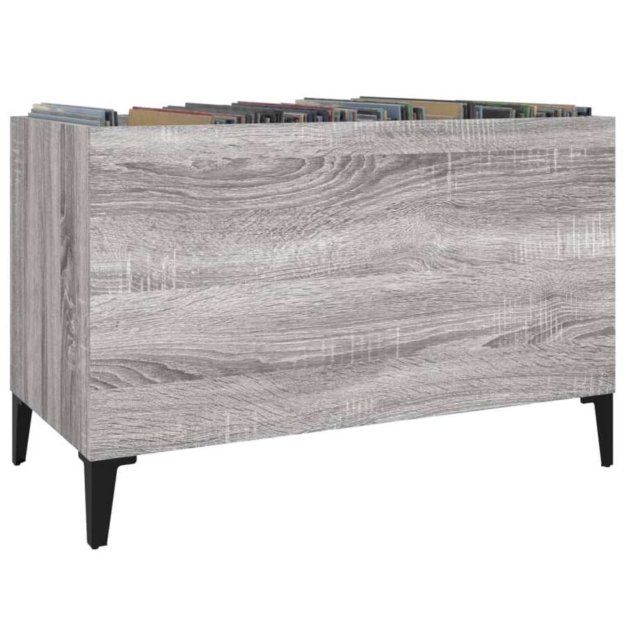 Platenkast 74,5X38X48 Cm Bewerkt Hout Grijs Sonoma Eikenkleurig