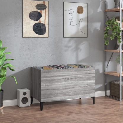 Platenkast 74,5X38X48 Cm Bewerkt Hout Grijs Sonoma Eikenkleurig