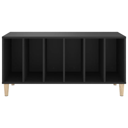 Platenkast 100X38X48 Cm Bewerkt Hout Zwart
