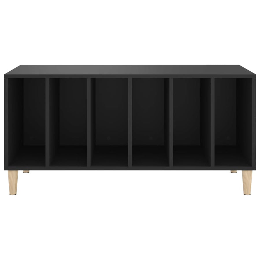 Platenkast 100X38X48 Cm Bewerkt Hout Zwart