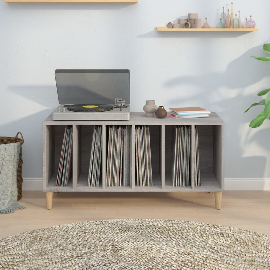 Platenkast 100X38X48 Cm Bewerkt Hout Grijs Sonoma Eikenkleurig