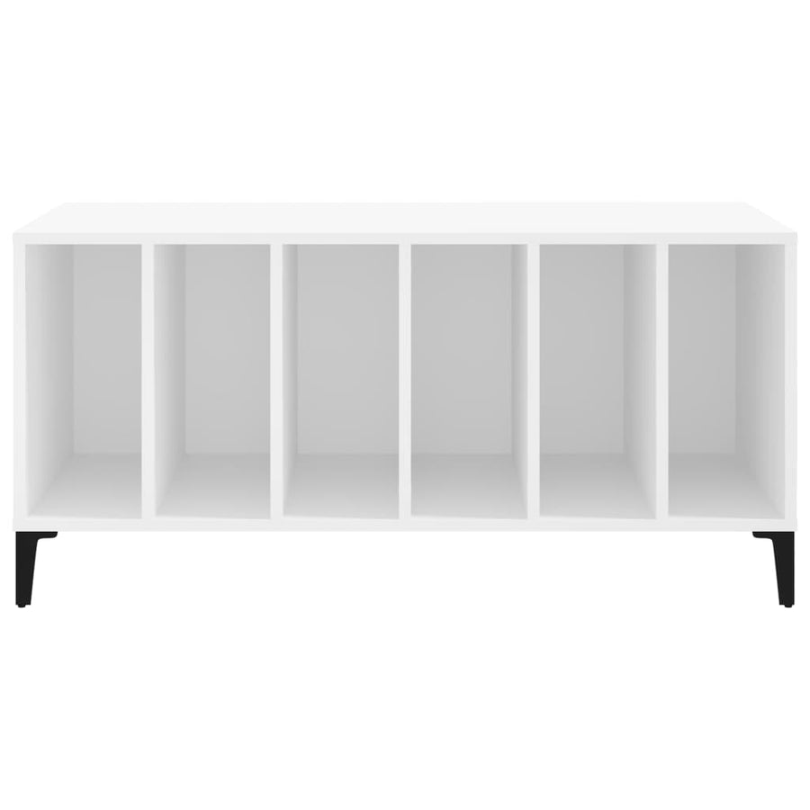 Platenkast 100X38X48 Cm Bewerkt Hout Wit