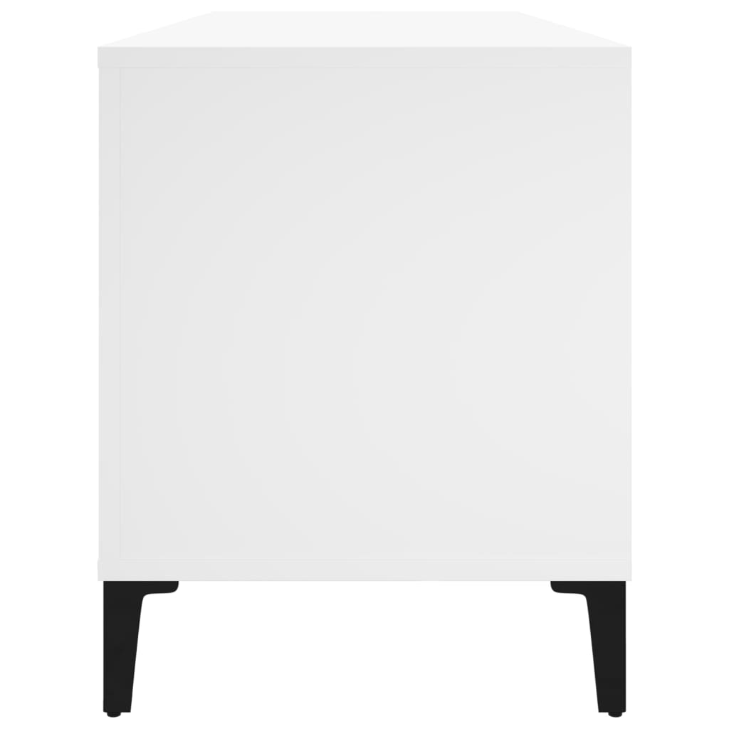 Platenkast 100X38X48 Cm Bewerkt Hout Wit