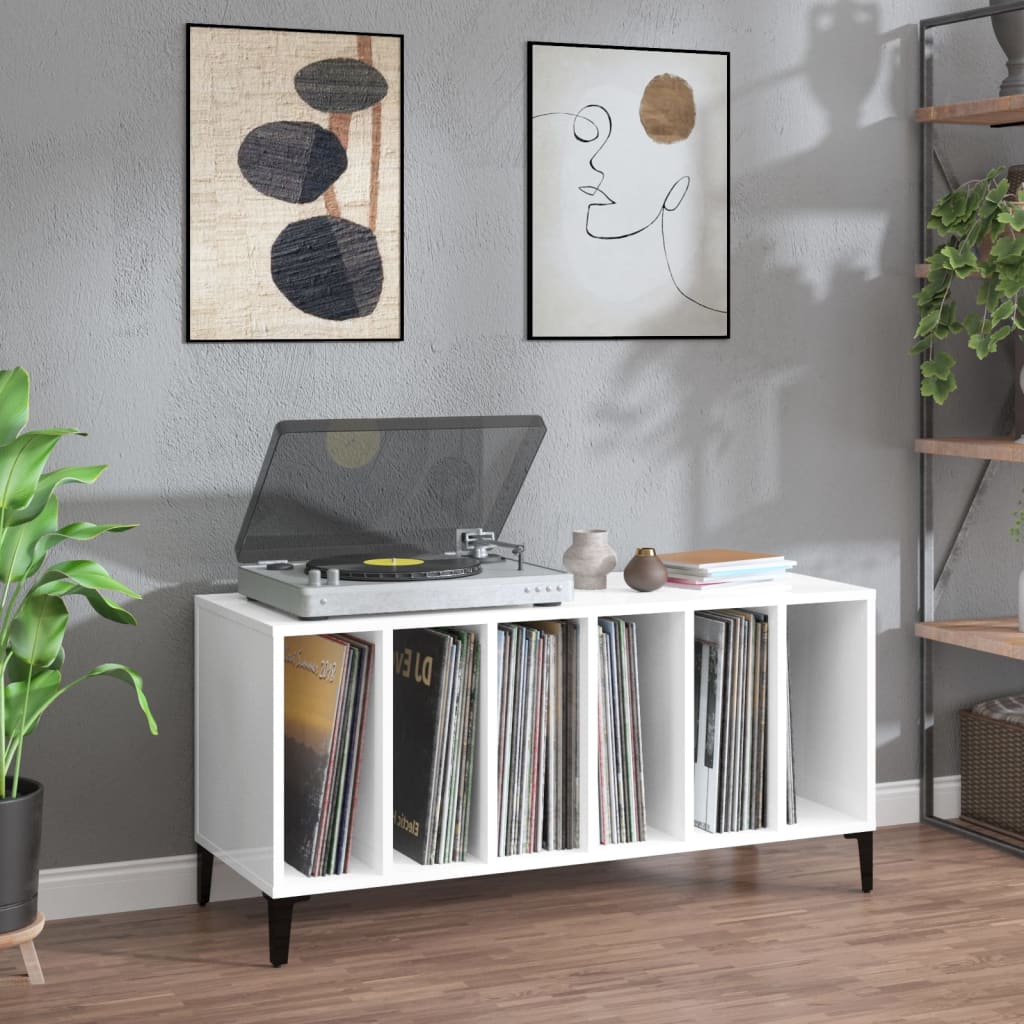 Platenkast 100X38X48 Cm Bewerkt Hout Gerookt Eikenkleurig