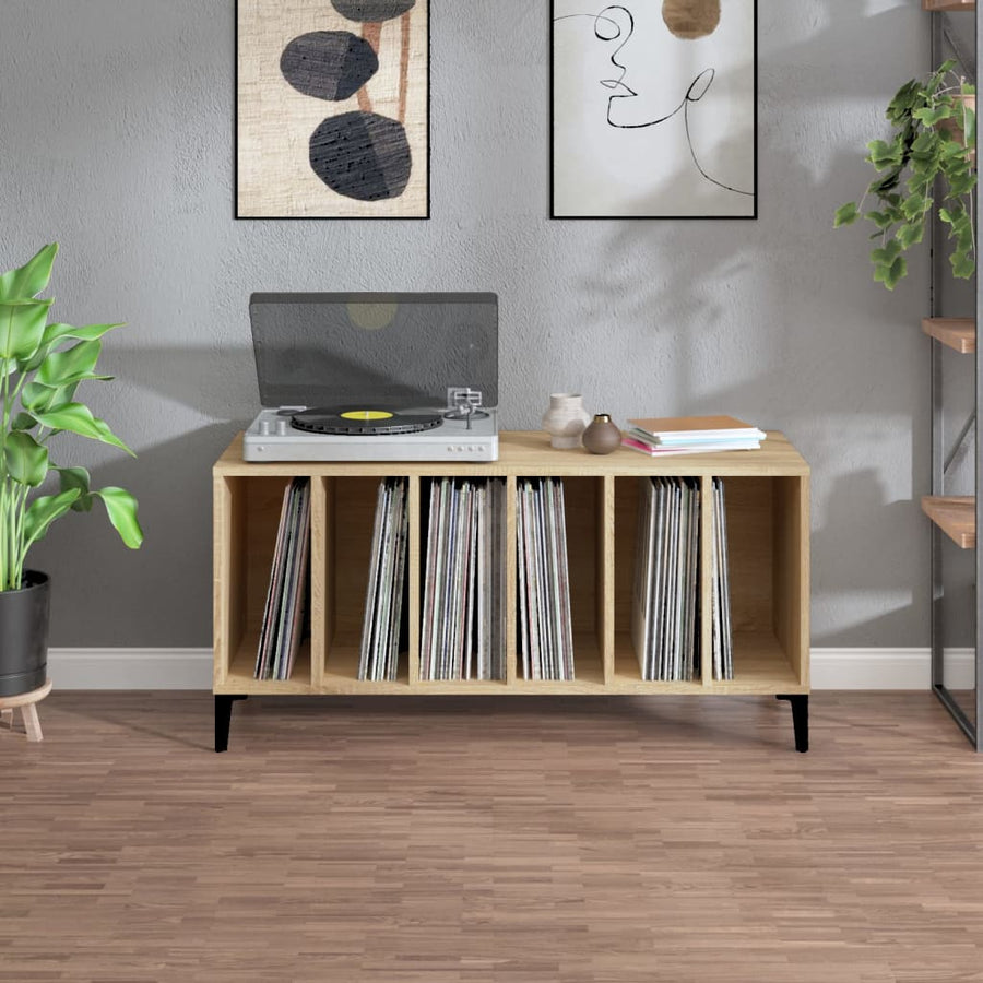 Platenkast 00X38X48 Cm Bewerkt Hout Kleurig Sonoma eiken