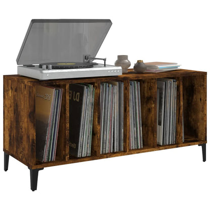 Platenkast 100X38X48 Cm Bewerkt Hout Gerookt Eikenkleurig