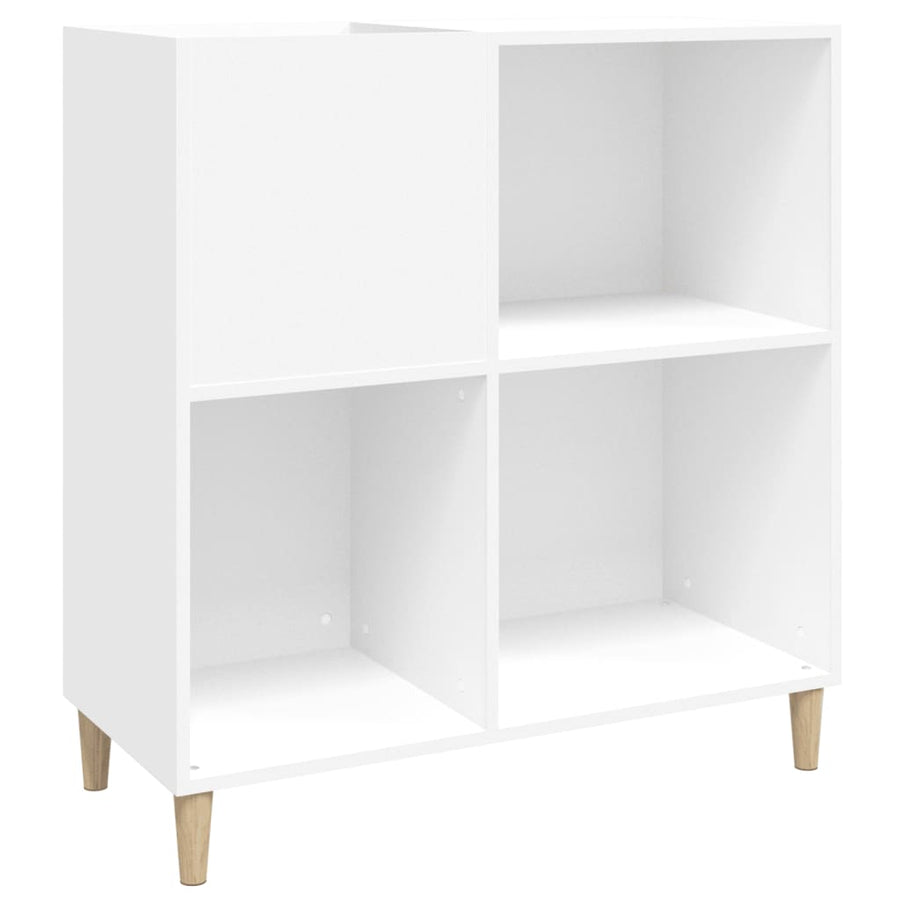 Platenkast 84,5X38X89 Cm Bewerkt Hout Wit 1