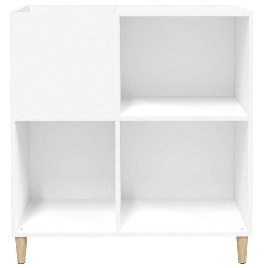 Platenkast 84,5X38X89 Cm Bewerkt Hout Wit 1