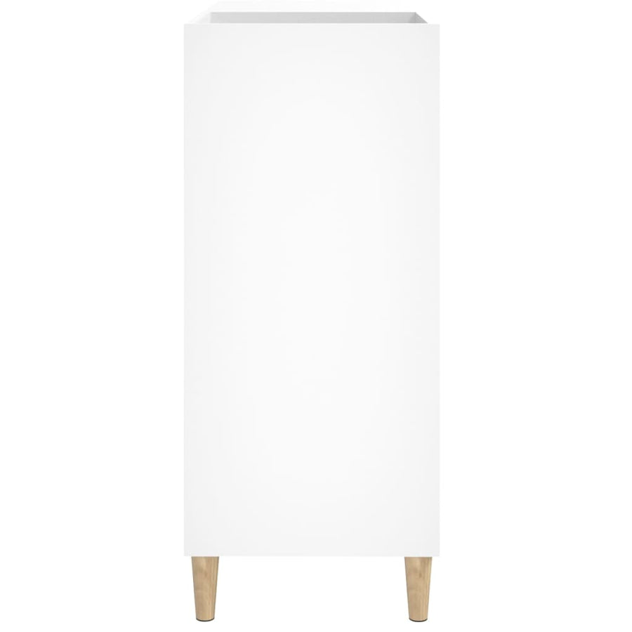 Platenkast 84,5X38X89 Cm Bewerkt Hout Wit 1