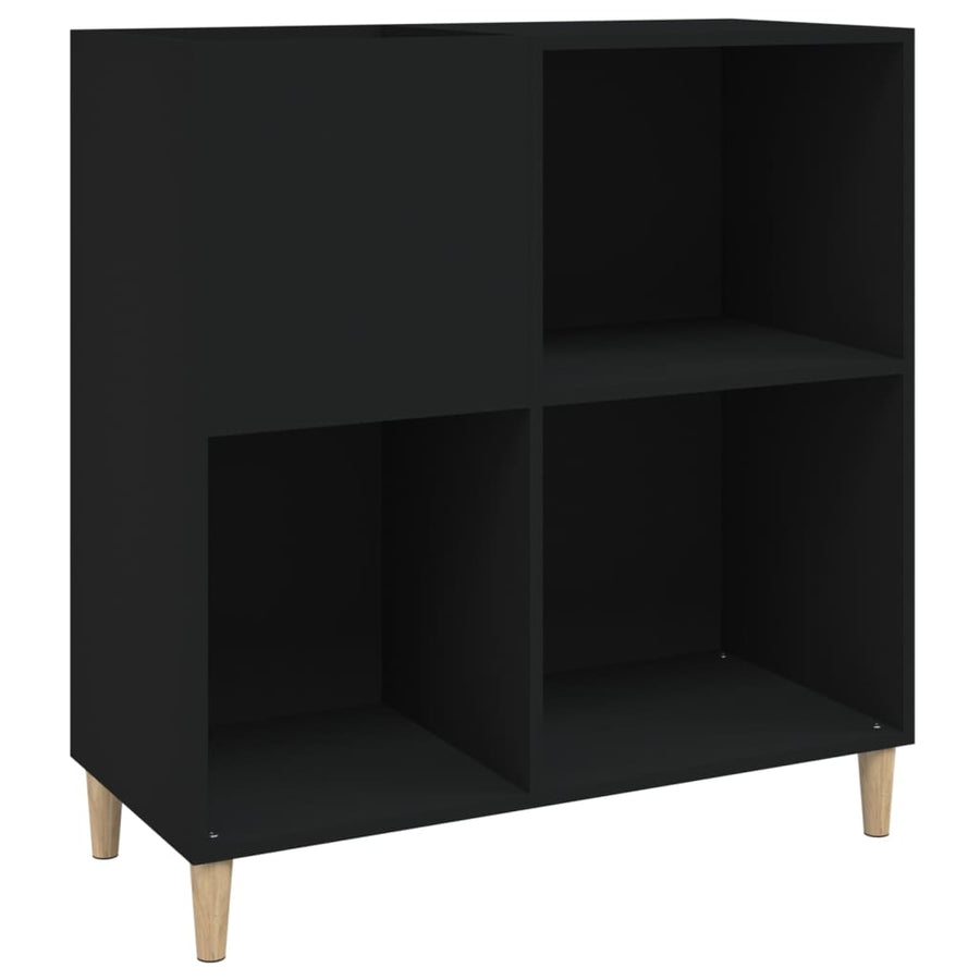 Platenkast 84,5X38X89 Cm Bewerkt Hout Zwart 1