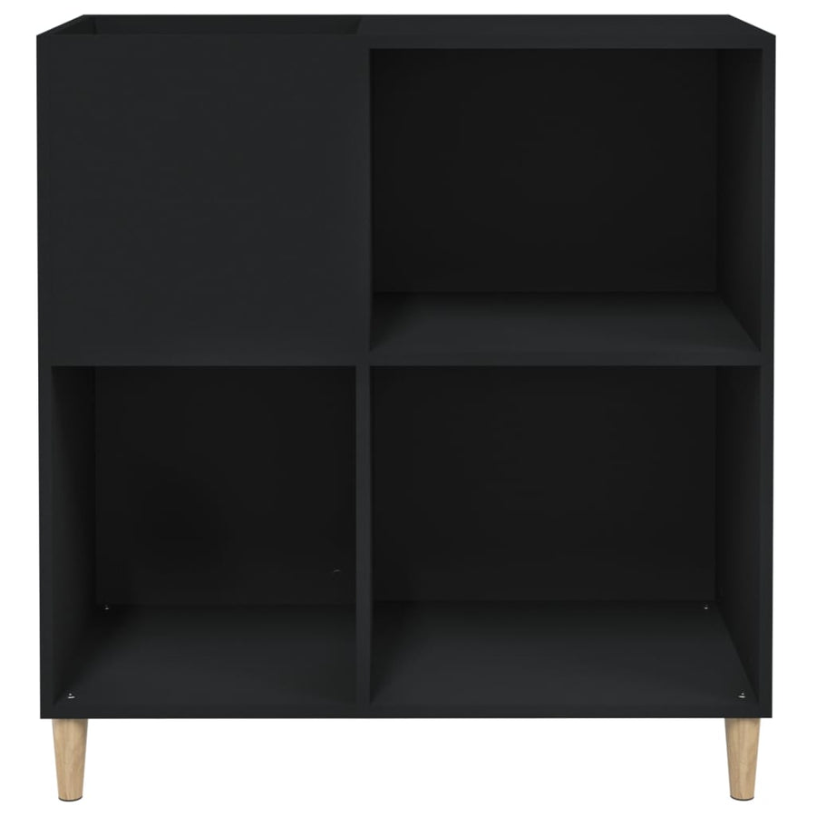 Platenkast 84,5X38X89 Cm Bewerkt Hout Zwart 1