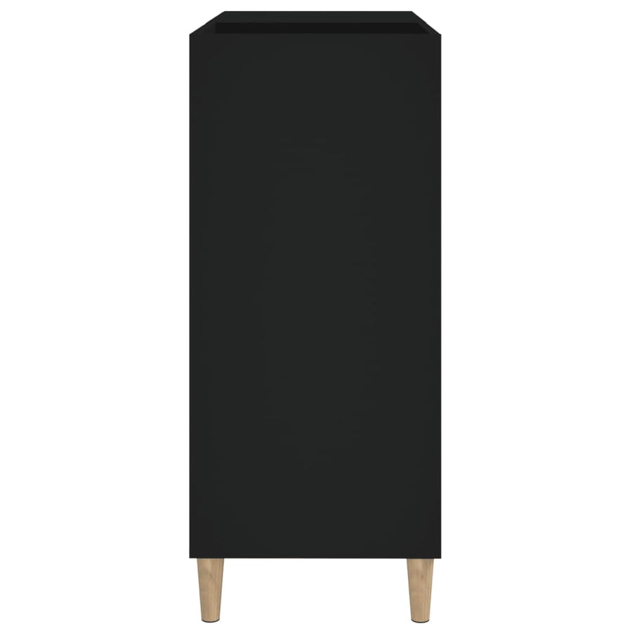 Platenkast 84,5X38X89 Cm Bewerkt Hout Zwart 1