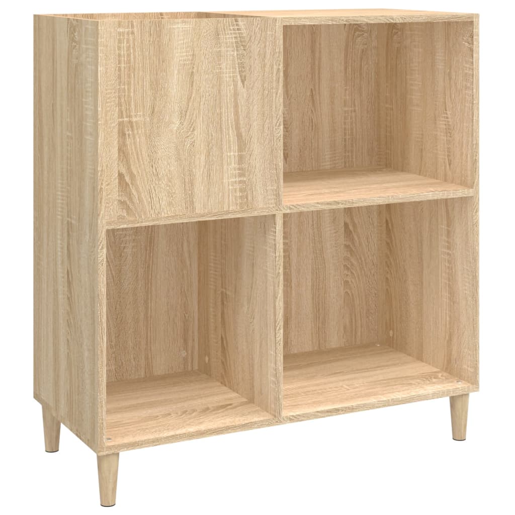 Platenkast 84,5X38X89 Cm Bewerkt Hout Kleurig Sonoma eiken