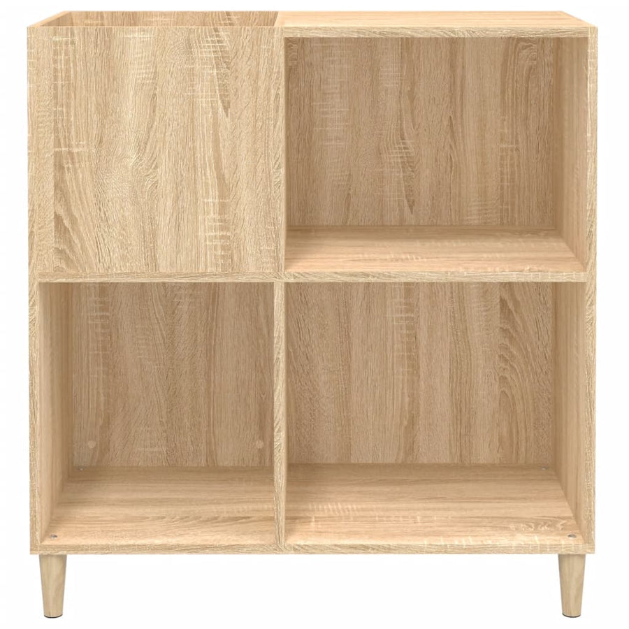 Platenkast 84,5X38X89 Cm Bewerkt Hout Kleurig Sonoma eiken