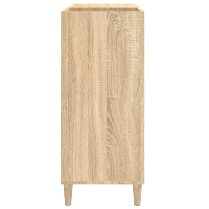 Platenkast 84,5X38X89 Cm Bewerkt Hout Kleurig Sonoma eiken