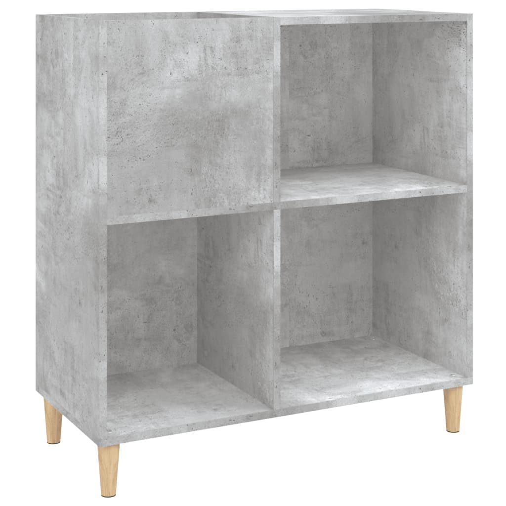 Platenkast 84,5X38X89 Cm Bewerkt Hout Betongrijs