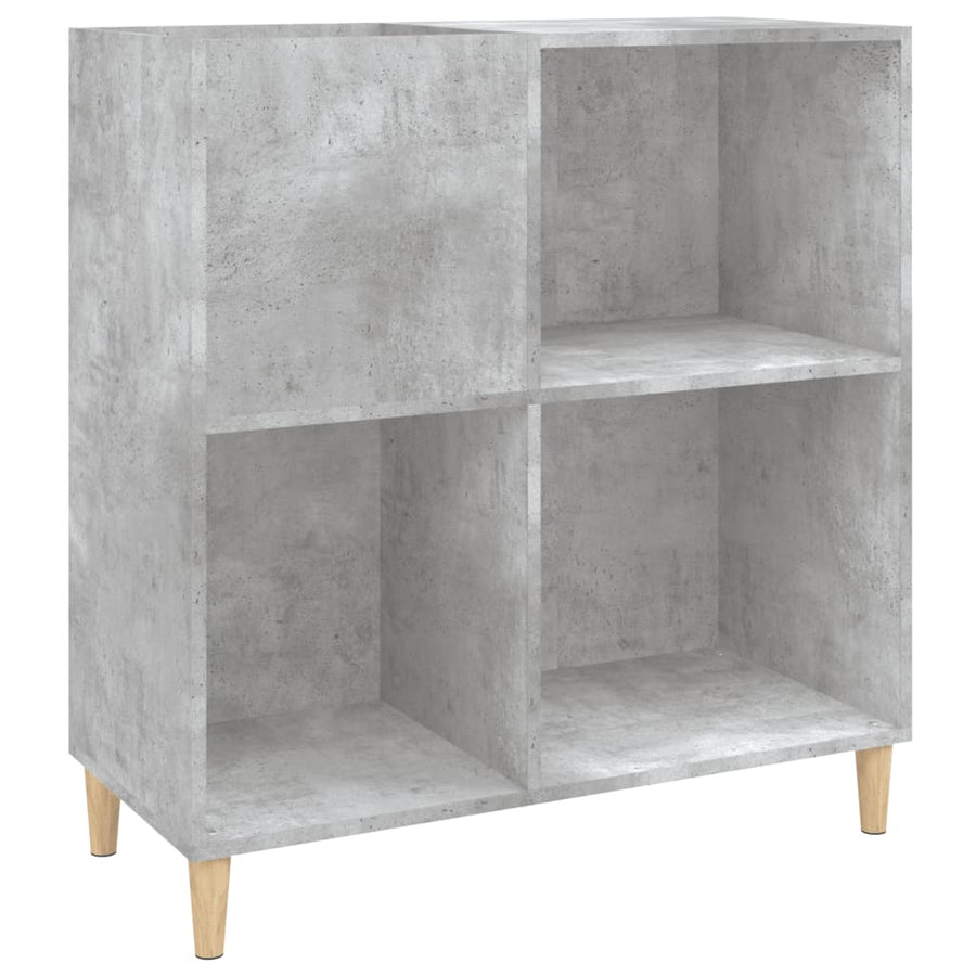Platenkast 84,5X38X89 Cm Bewerkt Hout Betongrijs