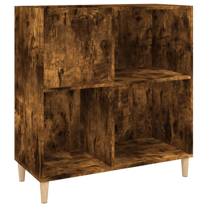 Platenkast 84,5X38X89 Cm Bewerkt Hout Kleurig Gerookt eiken