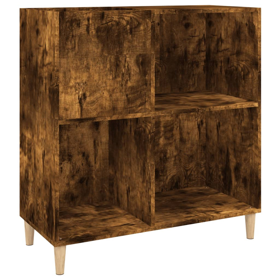 Platenkast 84,5X38X89 Cm Bewerkt Hout Kleurig Gerookt eiken