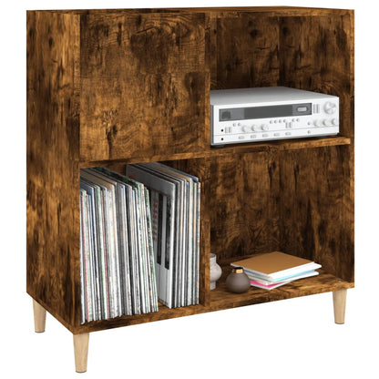 Platenkast 84,5X38X89 Cm Bewerkt Hout Kleurig Gerookt eiken