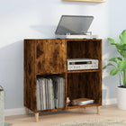 Platenkast 84,5x38x89 cm bewerkt hout gerookt eiken