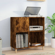 Platenkast 84,5x38x89 cm bewerkt hout gerookt eiken